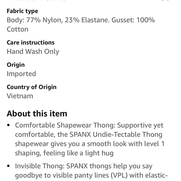 Spanx undies-tectible thong small - Picture 5 of 7